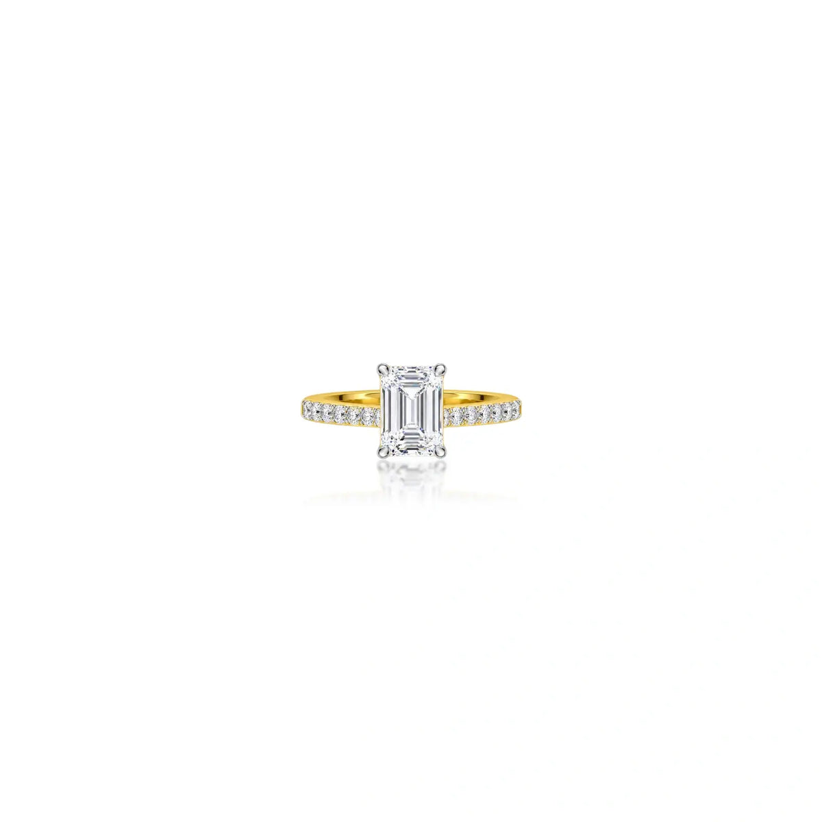 0.5 Ct Emerald Cut Diamond Pave Ring