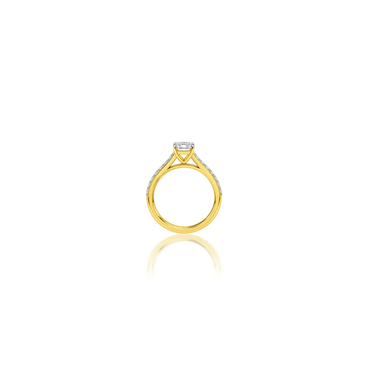0.5 Ct Emerald Cut Diamond Pave Ring