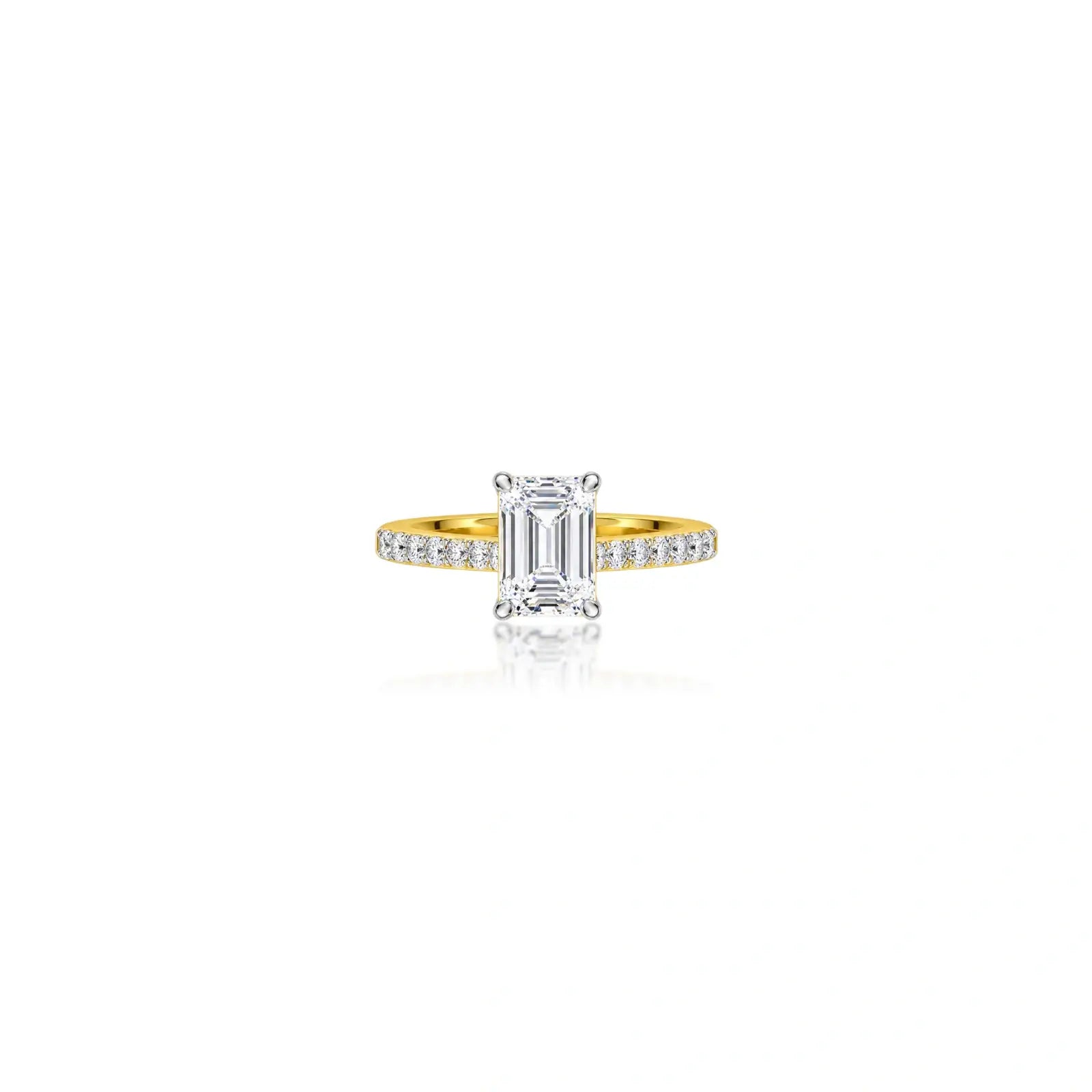 0.75 Ct Emerald Cut Diamond Pave Ring