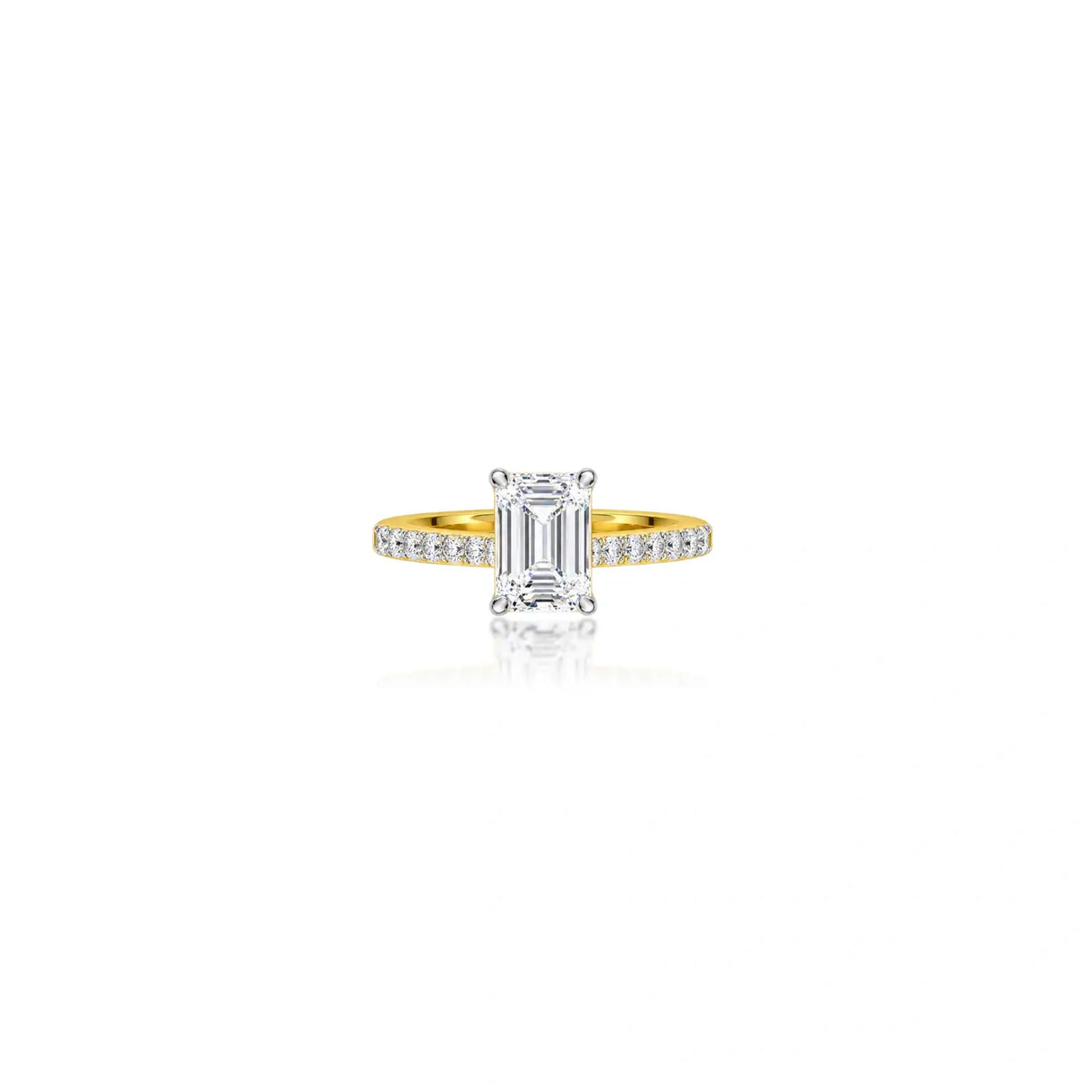 0.75 Ct Emerald Cut Diamond Pave Ring