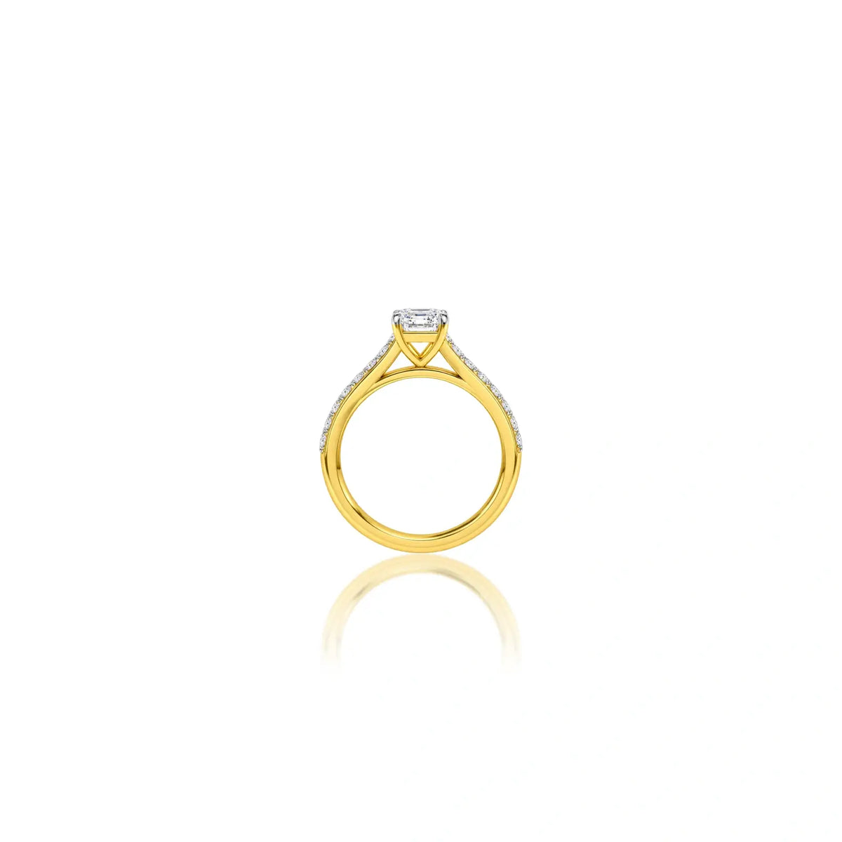0.75 Ct Emerald Cut Diamond Pave Ring