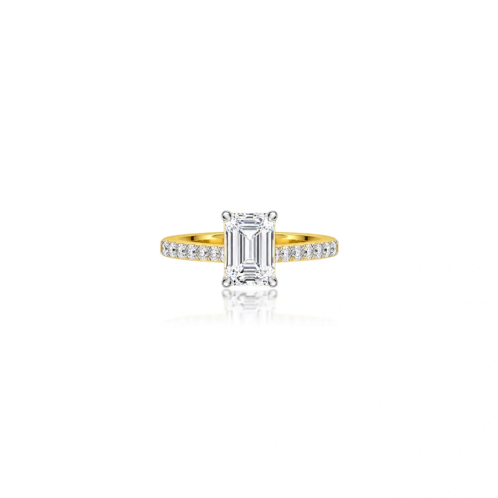 1 Ct Emerald Cut Diamond Pave Ring