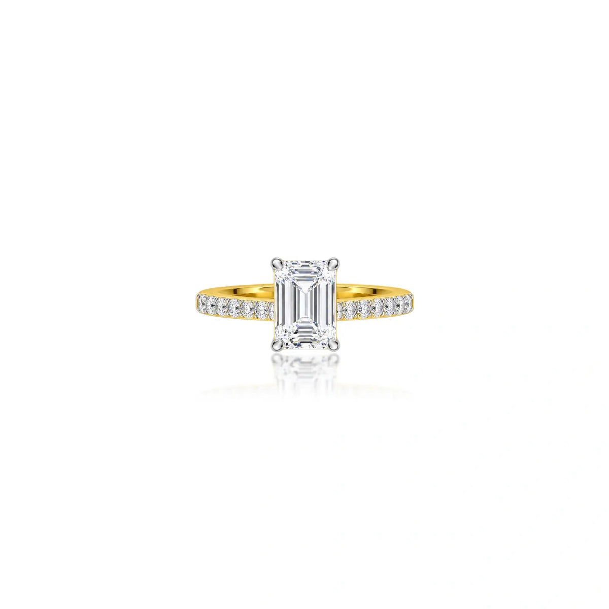 1 Ct Emerald Cut Diamond Pave Ring