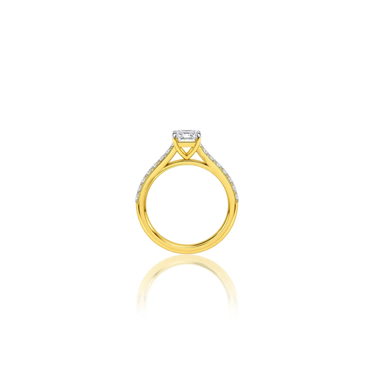 1 Ct Emerald Cut Diamond Pave Ring