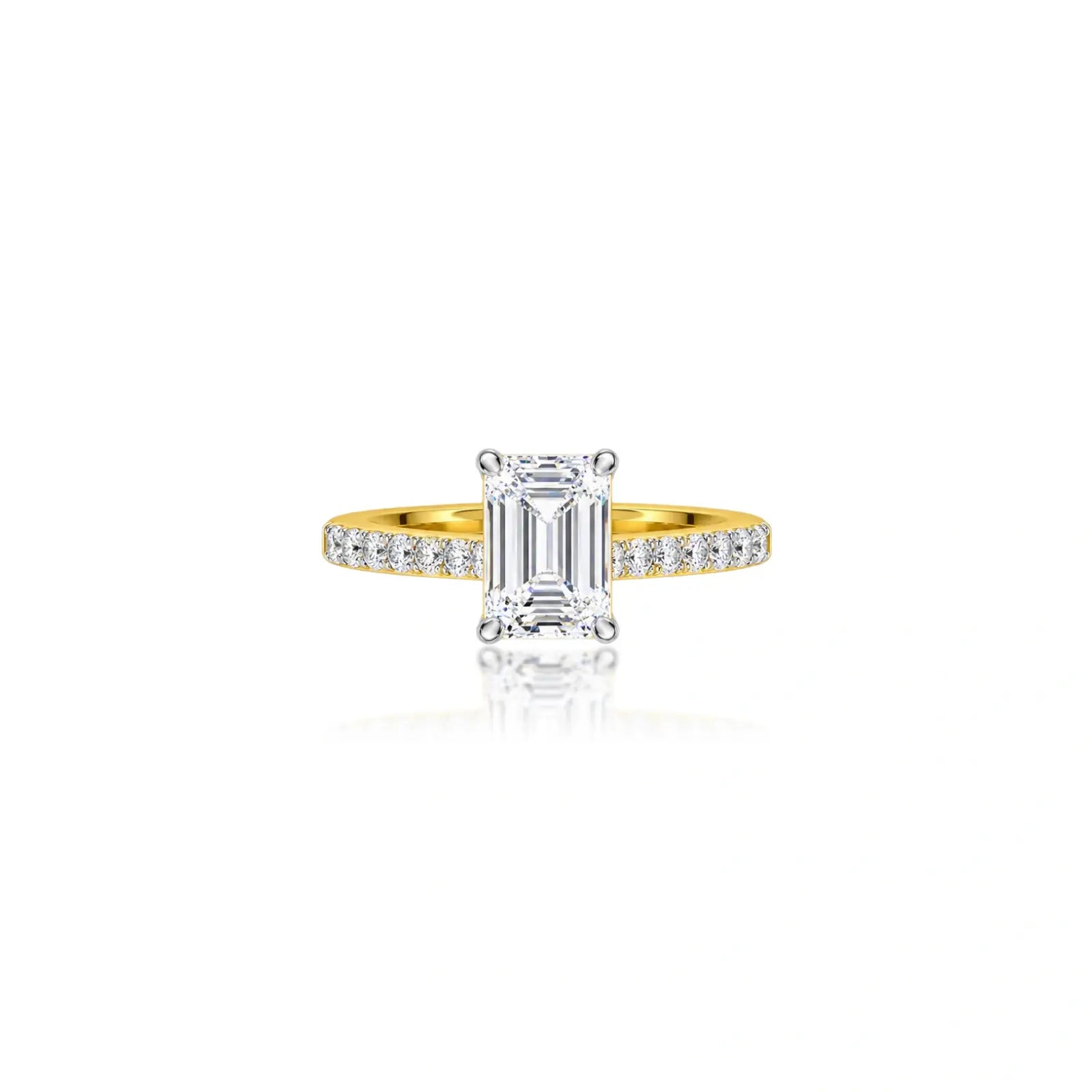 2 Ct Emerald Cut Diamond Pave Ring