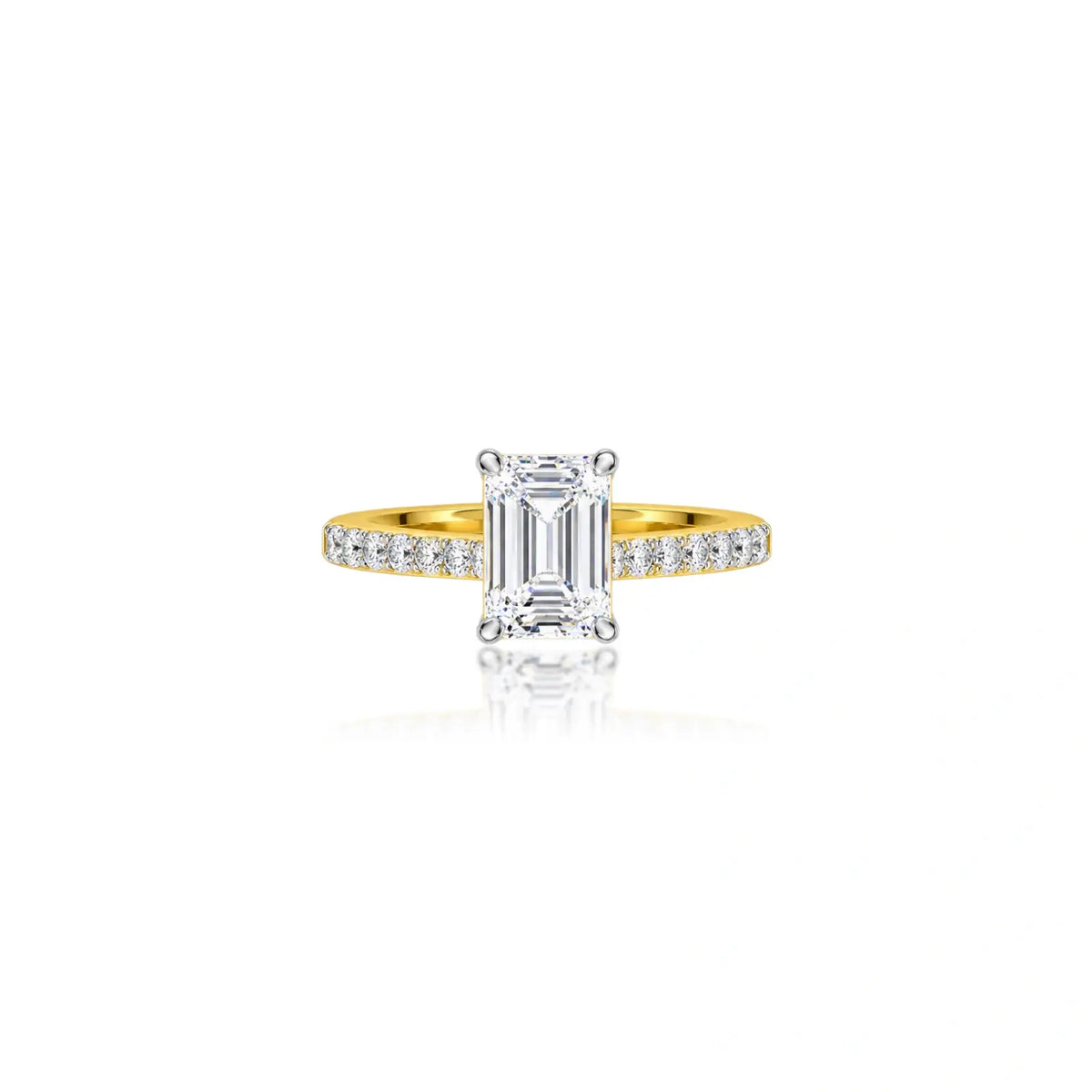 2 Ct Emerald Cut Diamond Pave Ring