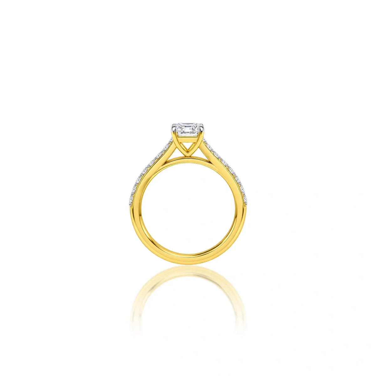 2 Ct Emerald Cut Diamond Pave Ring
