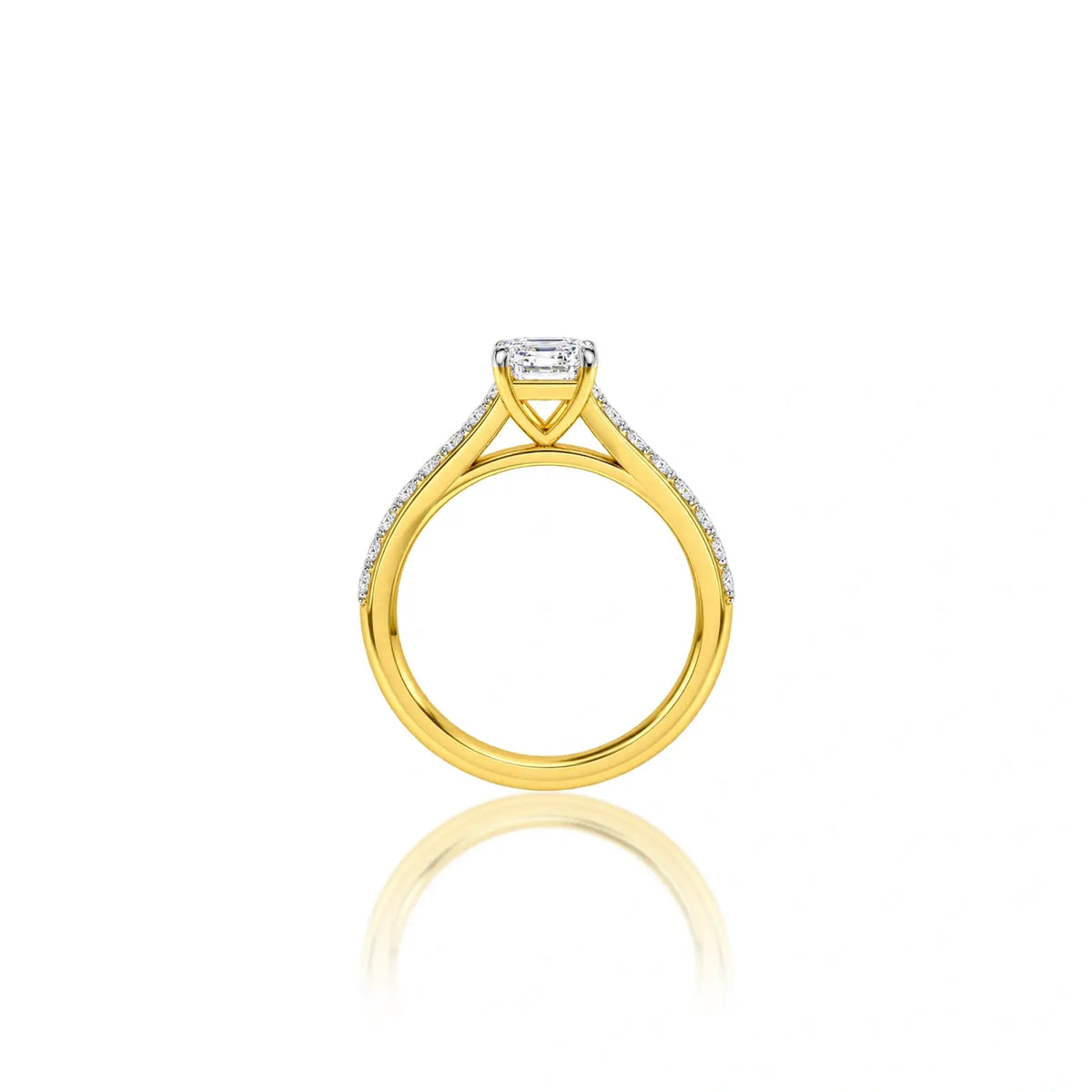 3 Ct Emerald Cut Diamond Pave Ring