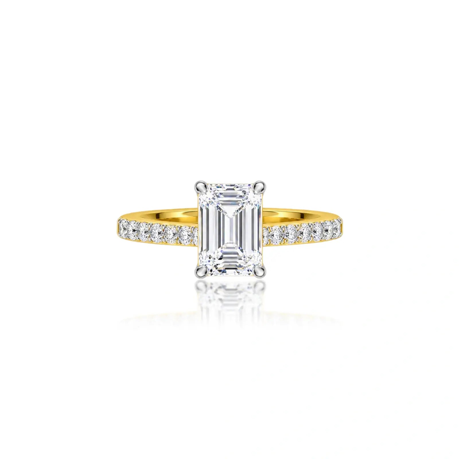 4 Ct Emerald Cut Diamond Pave Ring