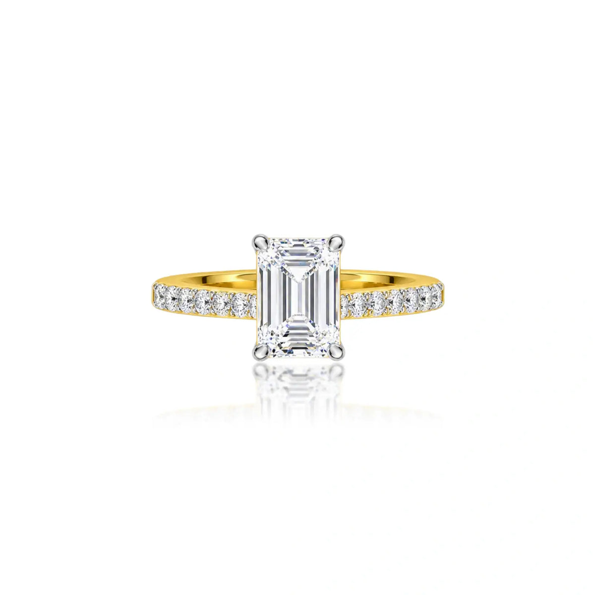 4 Ct Emerald Cut Diamond Pave Ring