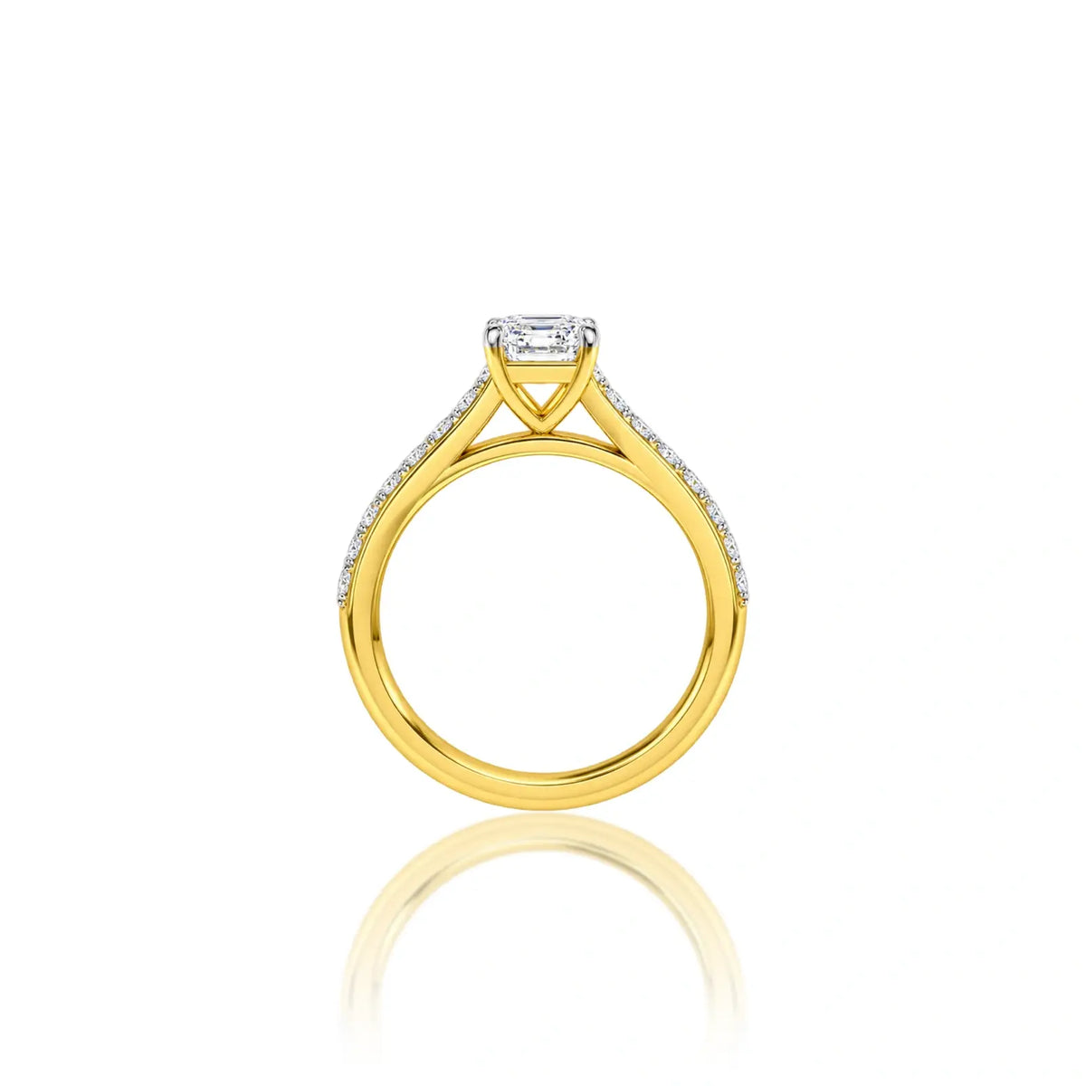 4 Ct Emerald Cut Diamond Pave Ring