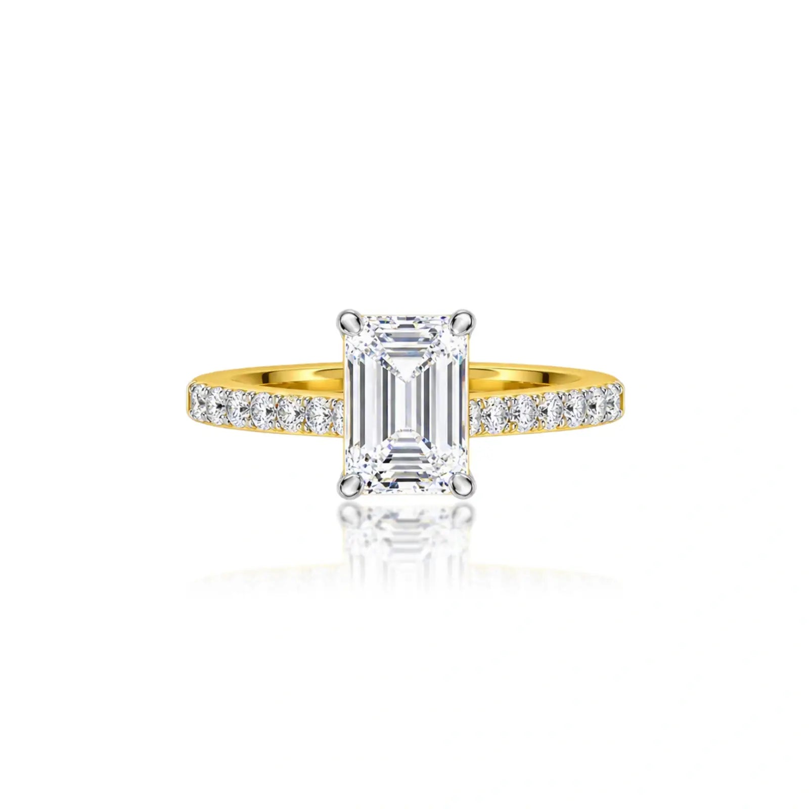 5 Ct Emerald Cut Diamond Pave Ring