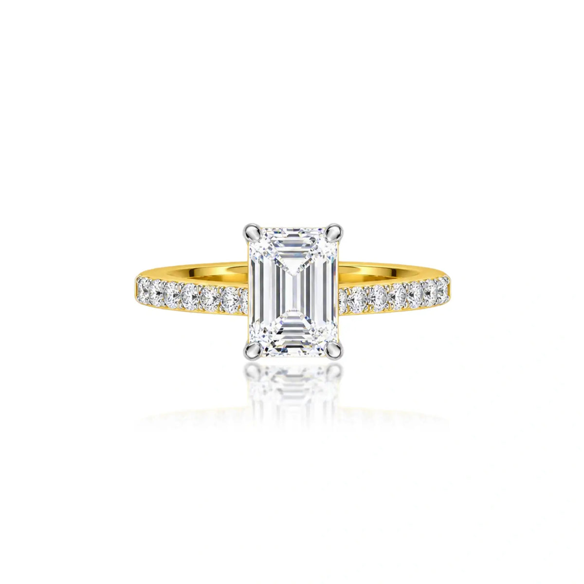 5 Ct Emerald Cut Diamond Pave Ring