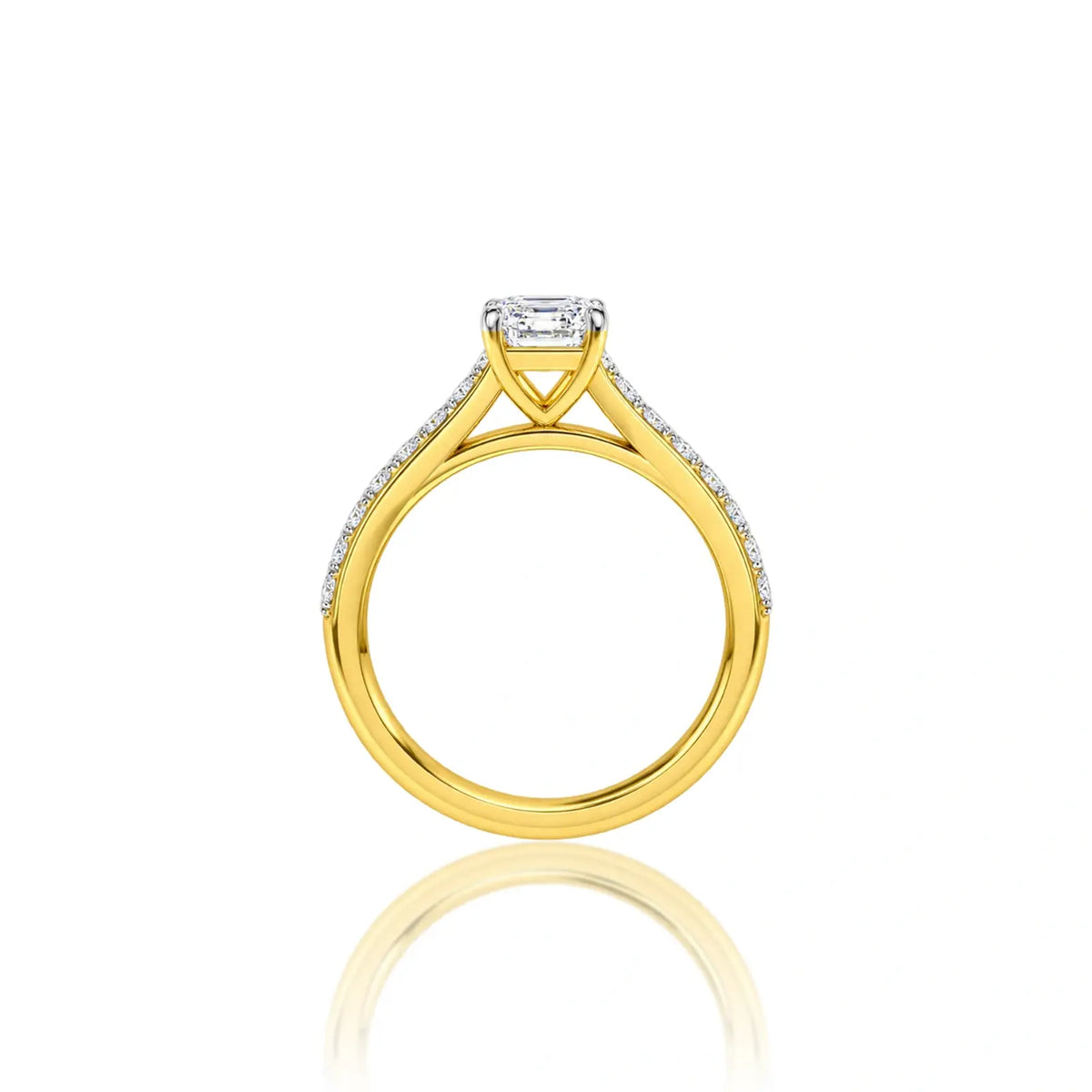 5 Ct Emerald Cut Diamond Pave Ring