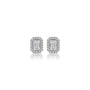 1.5ct Emerald-Cut Lab Grown Diamond Halo Stud Earrings by Fortune Jewellery