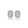 6ct Emerald-Cut Lab Grown Diamond Halo Stud Earrings by Fortune Jewellery