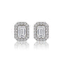 10ct Emerald-Cut Lab Grown Diamond Halo Stud Earrings by Fortune Jewellery