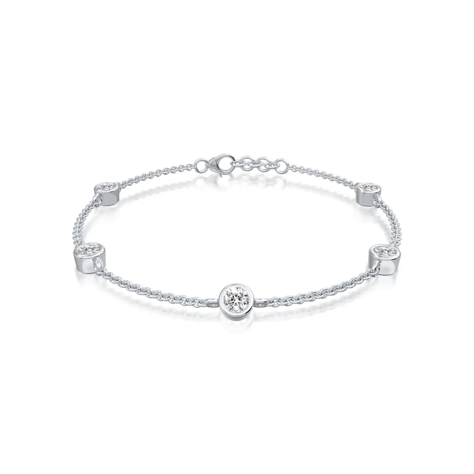 Celestia bezel diamond station bracelet for pretty girls
