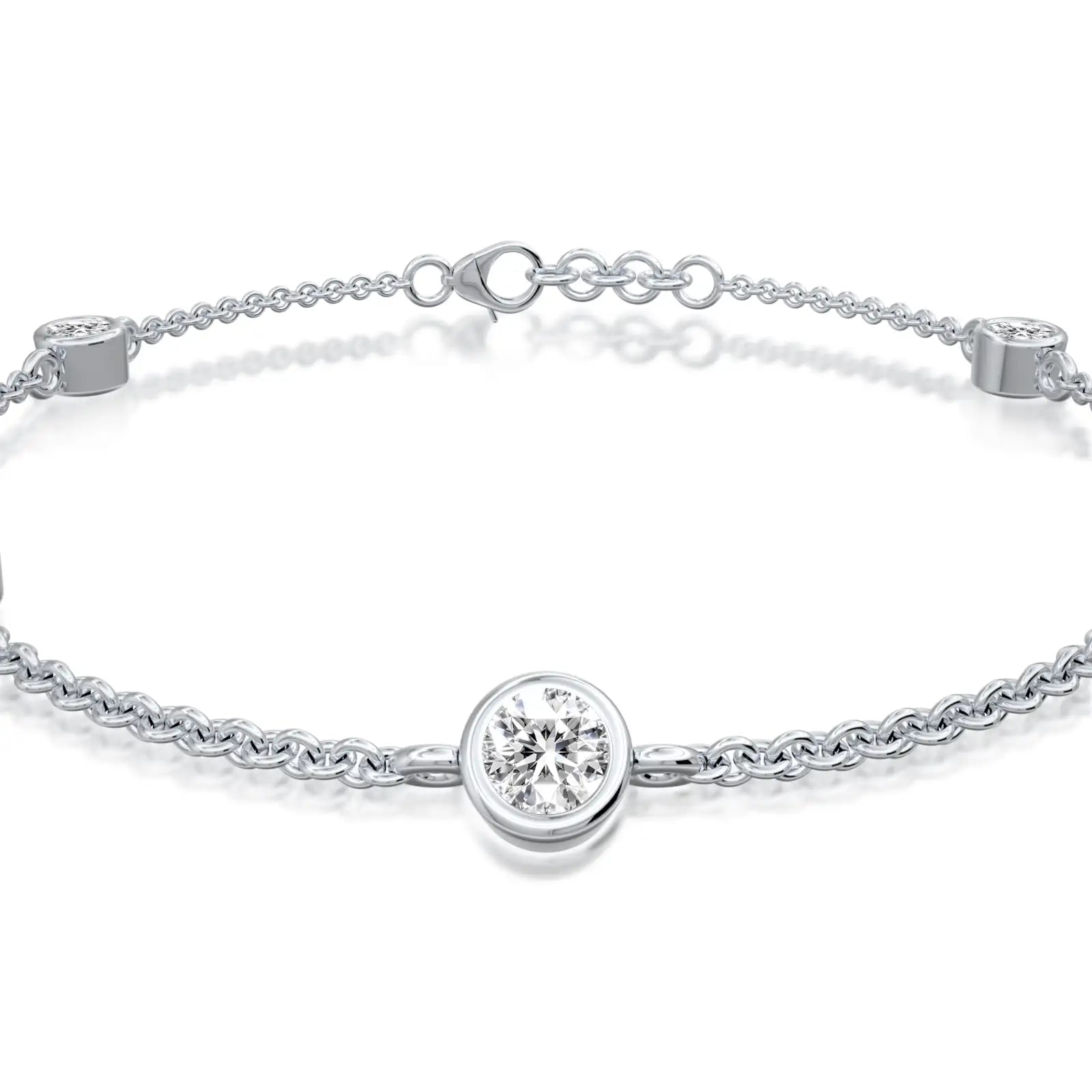 Celestia bezel diamond station bracelet valentine gift for women
