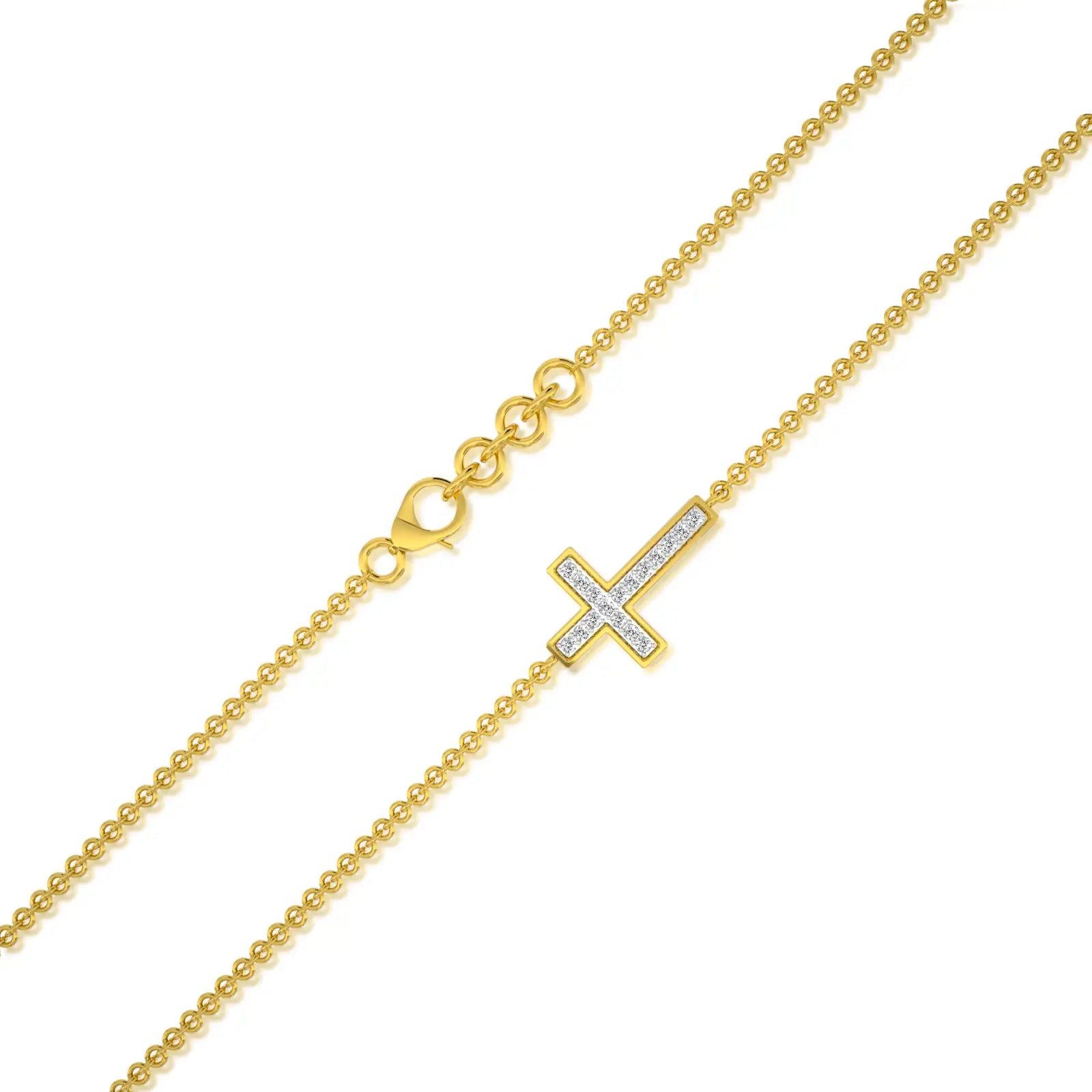 Faithline pavé cross diamond bracelet    for office wear