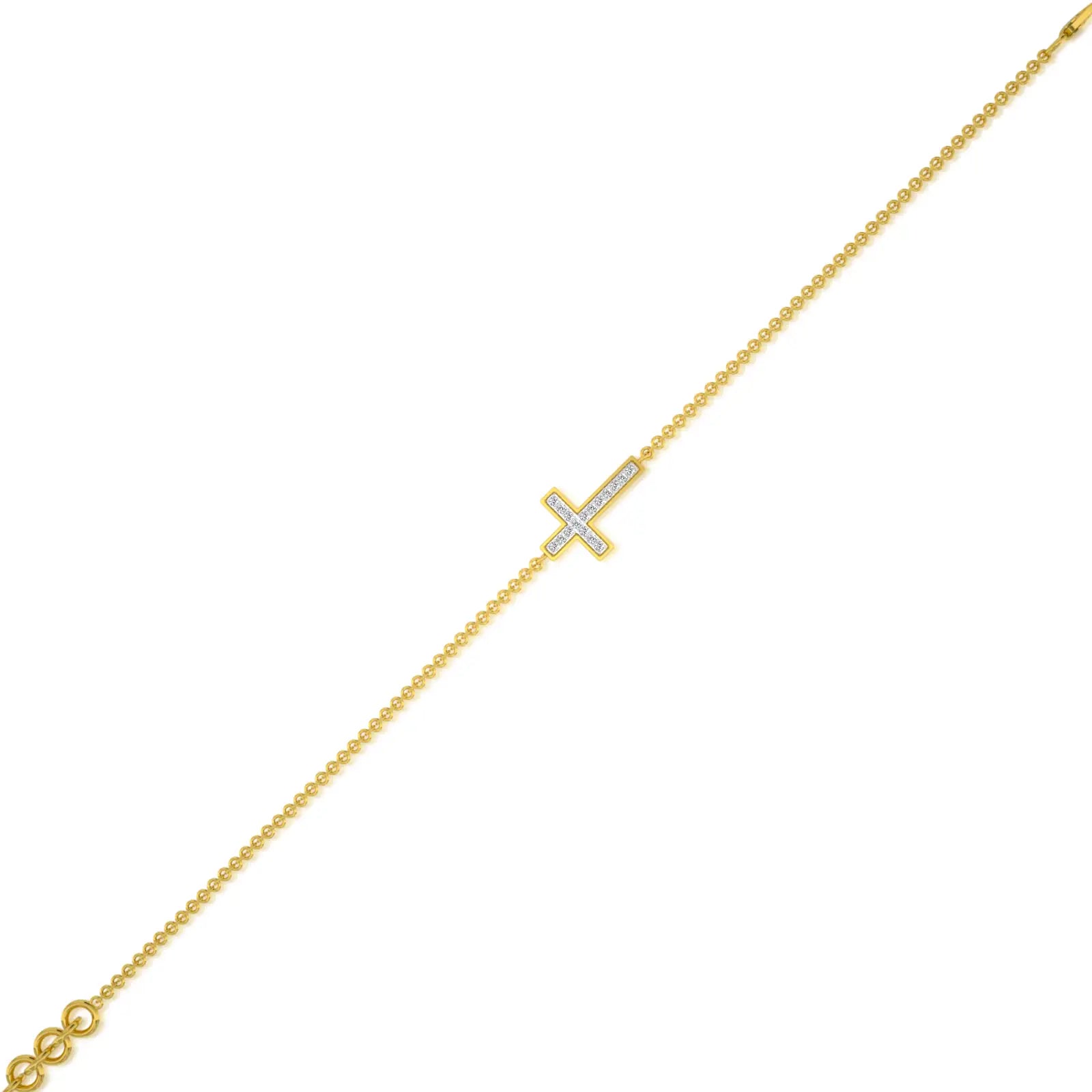 Trending faithline pavé cross diamond bracelet for women
