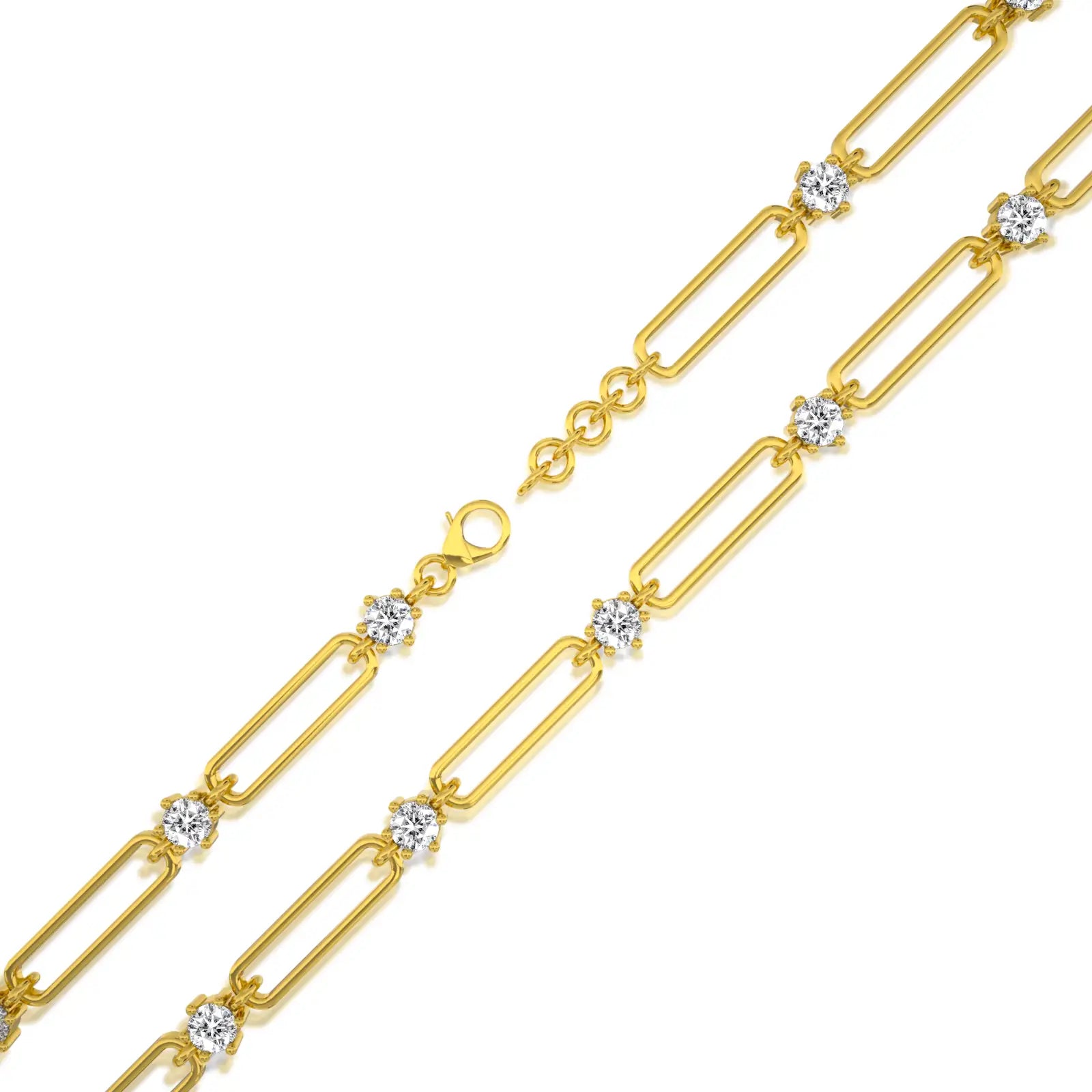 Aurora link diamond station bracelet for office wear