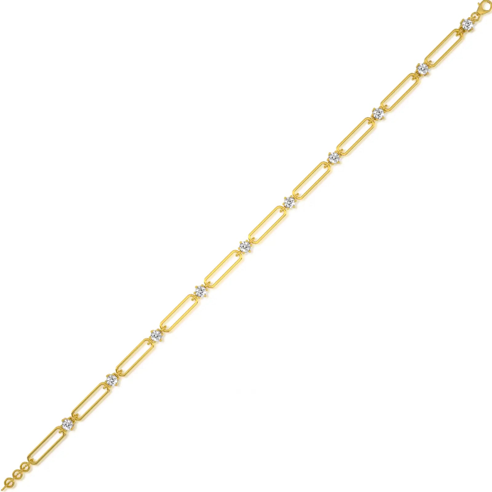 Trending aurora link diamond station bracelet for women
