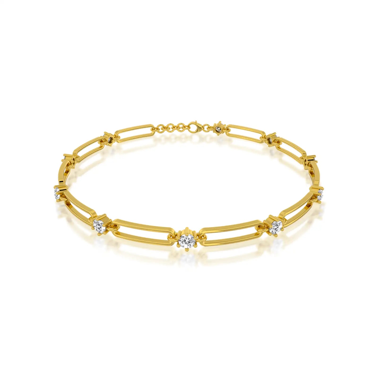 Aurora link diamond station bracelet for pretty girls