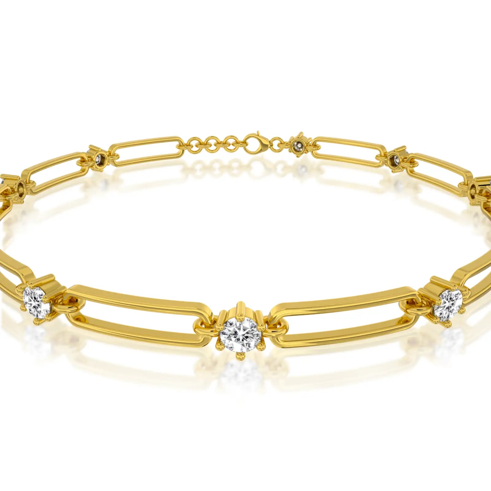 Aurora link diamond station bracelet valentine gift for women