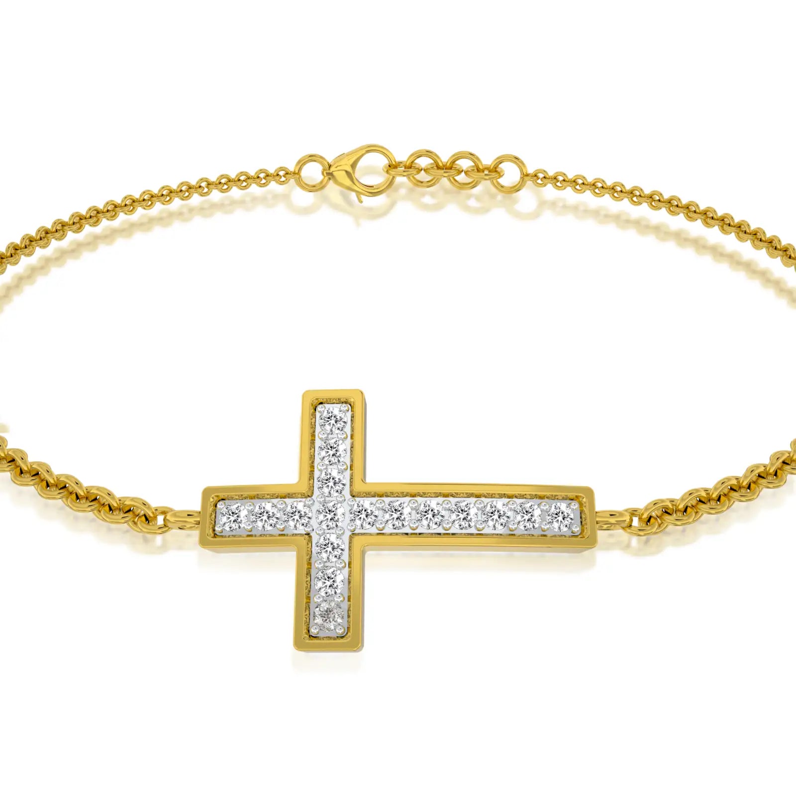  Faithline pavé cross diamond bracelet valentine gift for women   