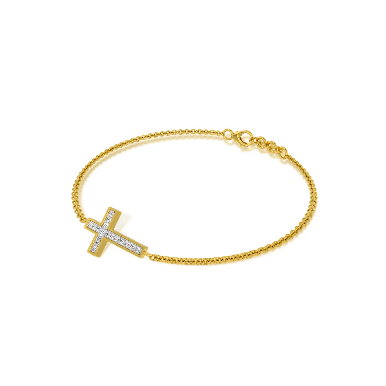 Stylish faithline pavé cross diamond bracelet   