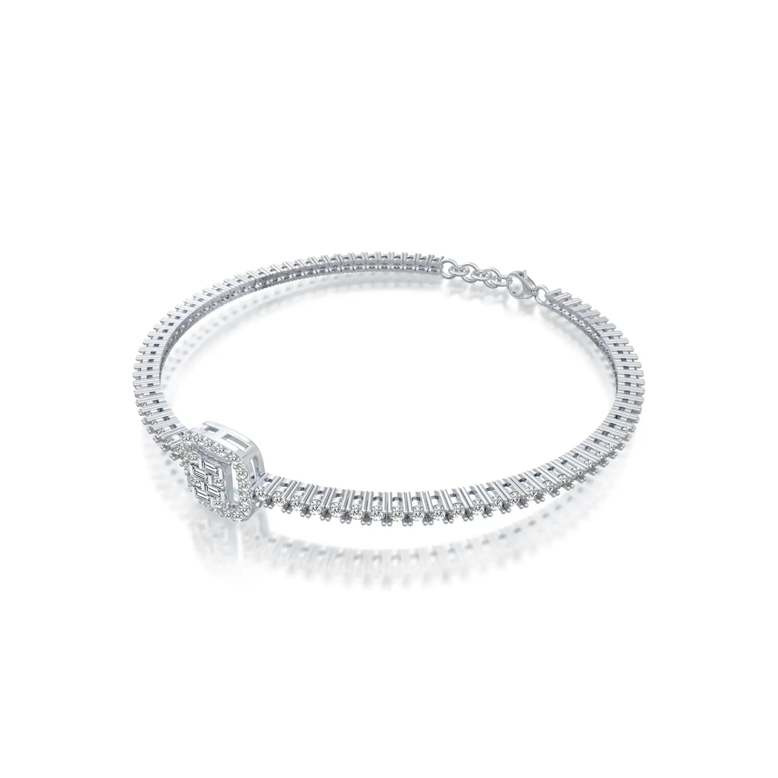 Trendy eterna frame diamond bracelet