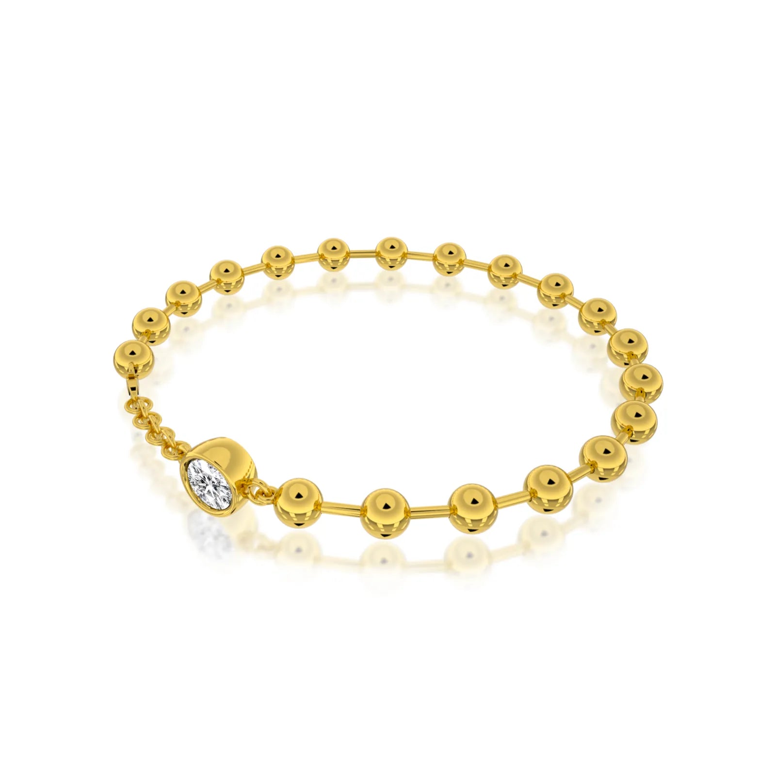 Trendy fortune orbis bead diamond bracelet