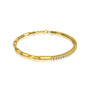 Half and half diamond tennis paperclip bracelet for women