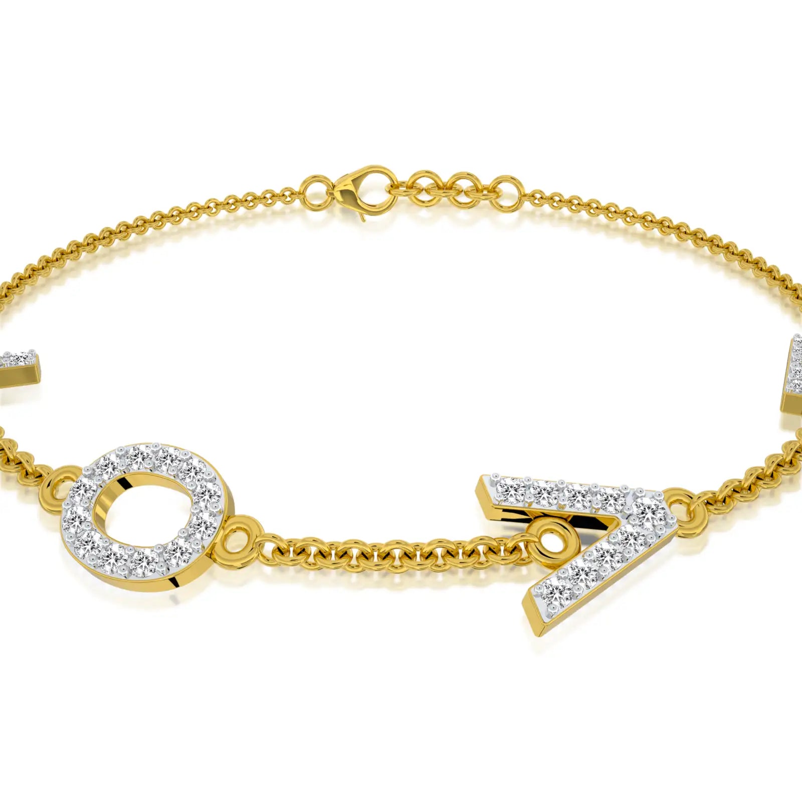 Trendy amour LOVE diamond bracelet by Fortune Jewellery