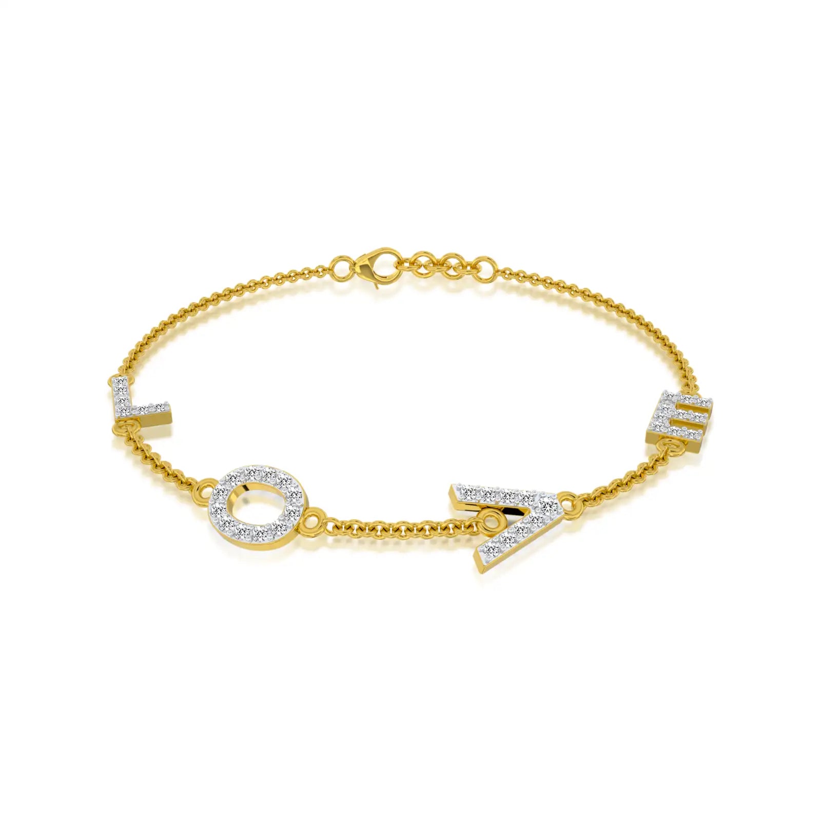 Yellow gold Amour LOVE diamond bracelet 
