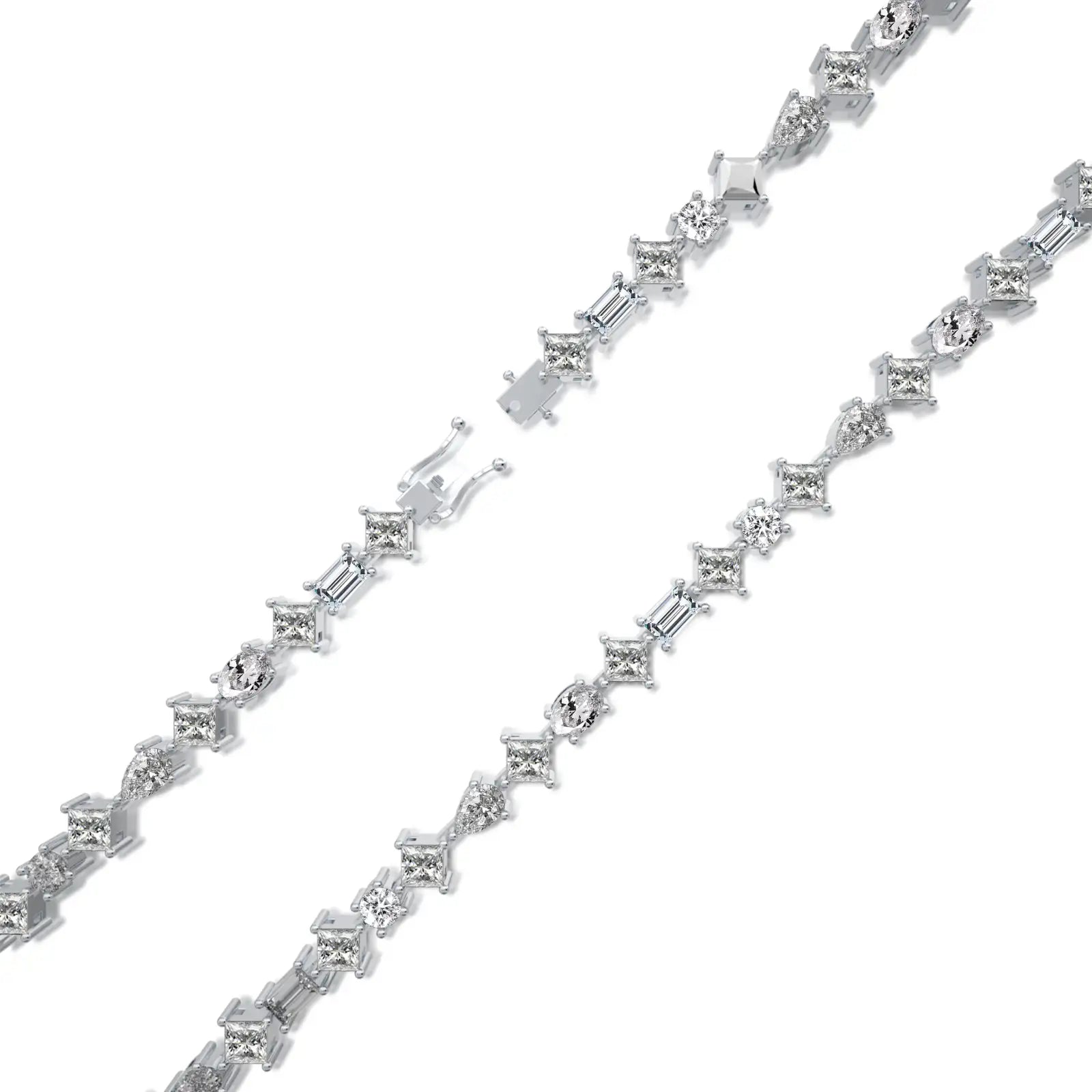 Lattice spark diamond link bracelet