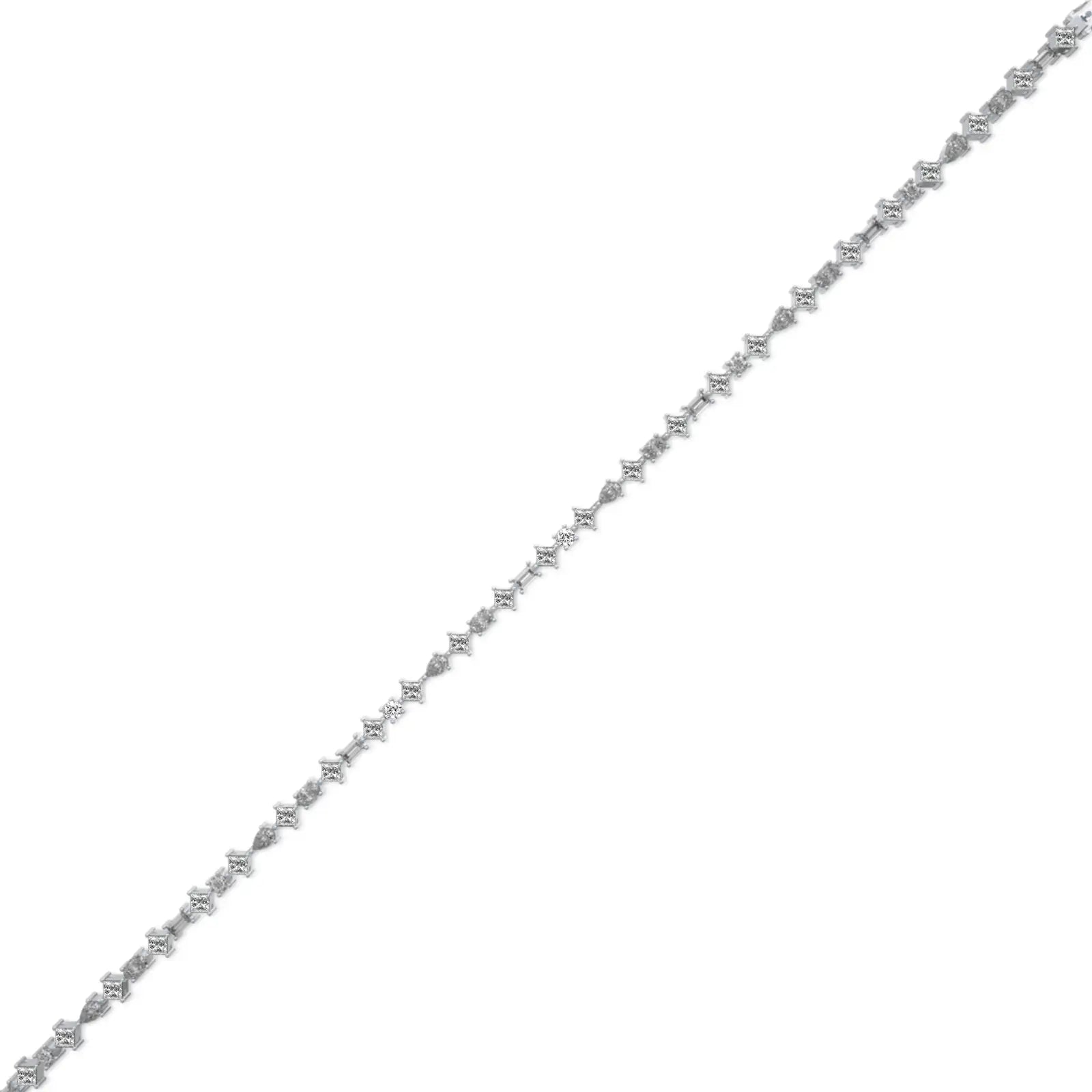 White gold lattice spark diamond link bracelet