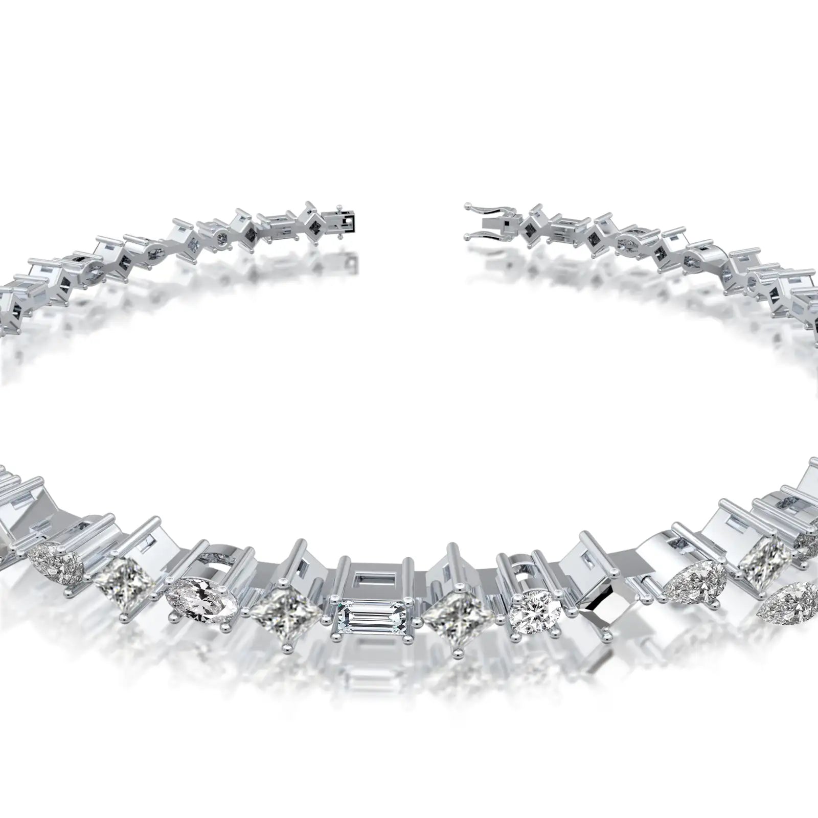 Lattice spark diamond link bracelet for office wear