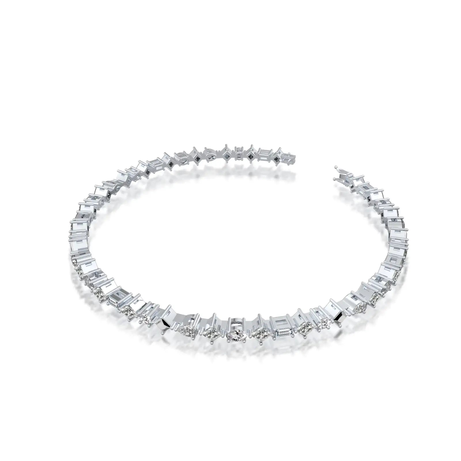 Stylish lattice spark diamond link bracelet