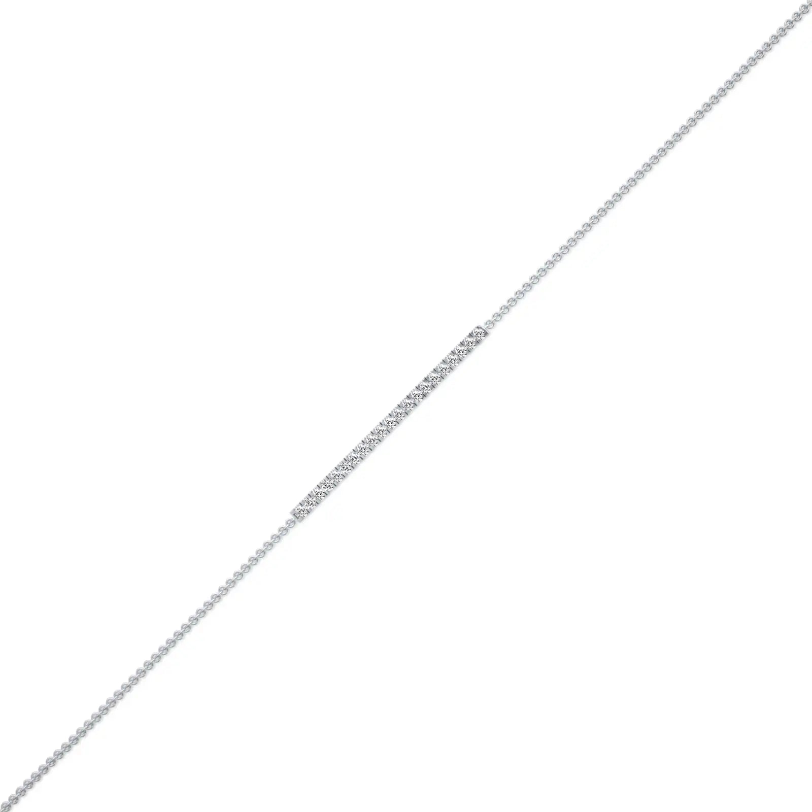 White gold diamond bar chain bracelet for women