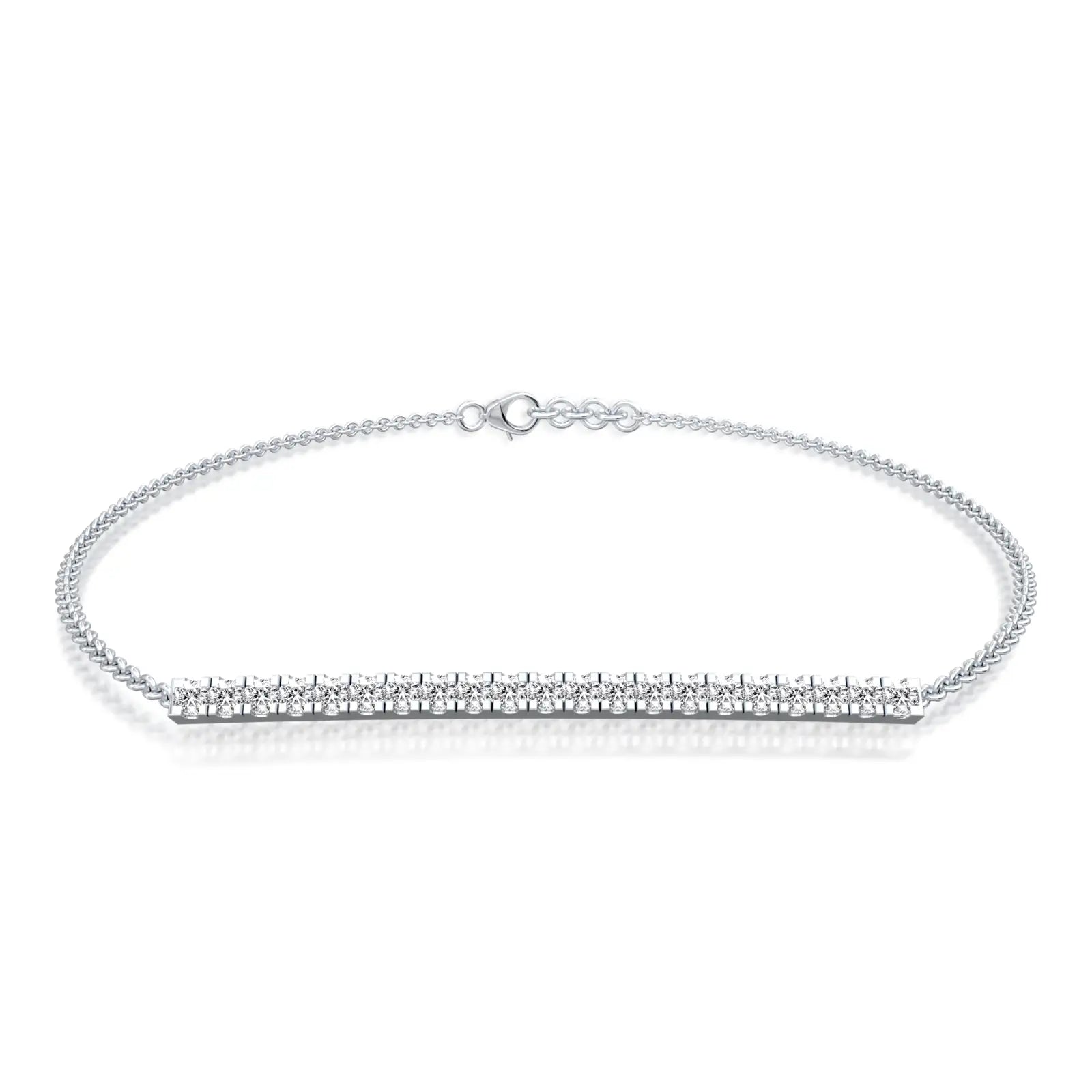 Diamond bar chain bracelet