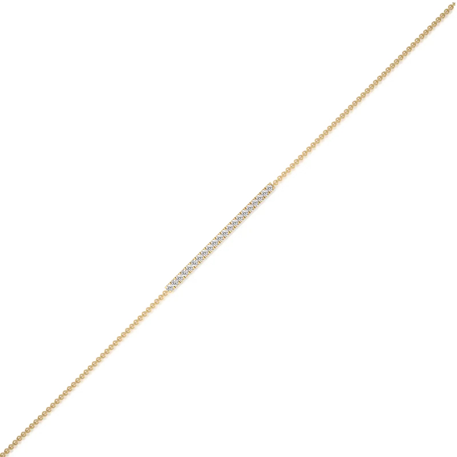 Unique yellow gold diamond bar chain bracelet 