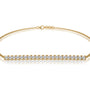 Yellow gold diamond bar chain bracelet for women