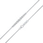 White gold graduated bezel set diamond station bracelet for office wear
