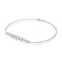 White gold graduated bezel set diamond station bracelet