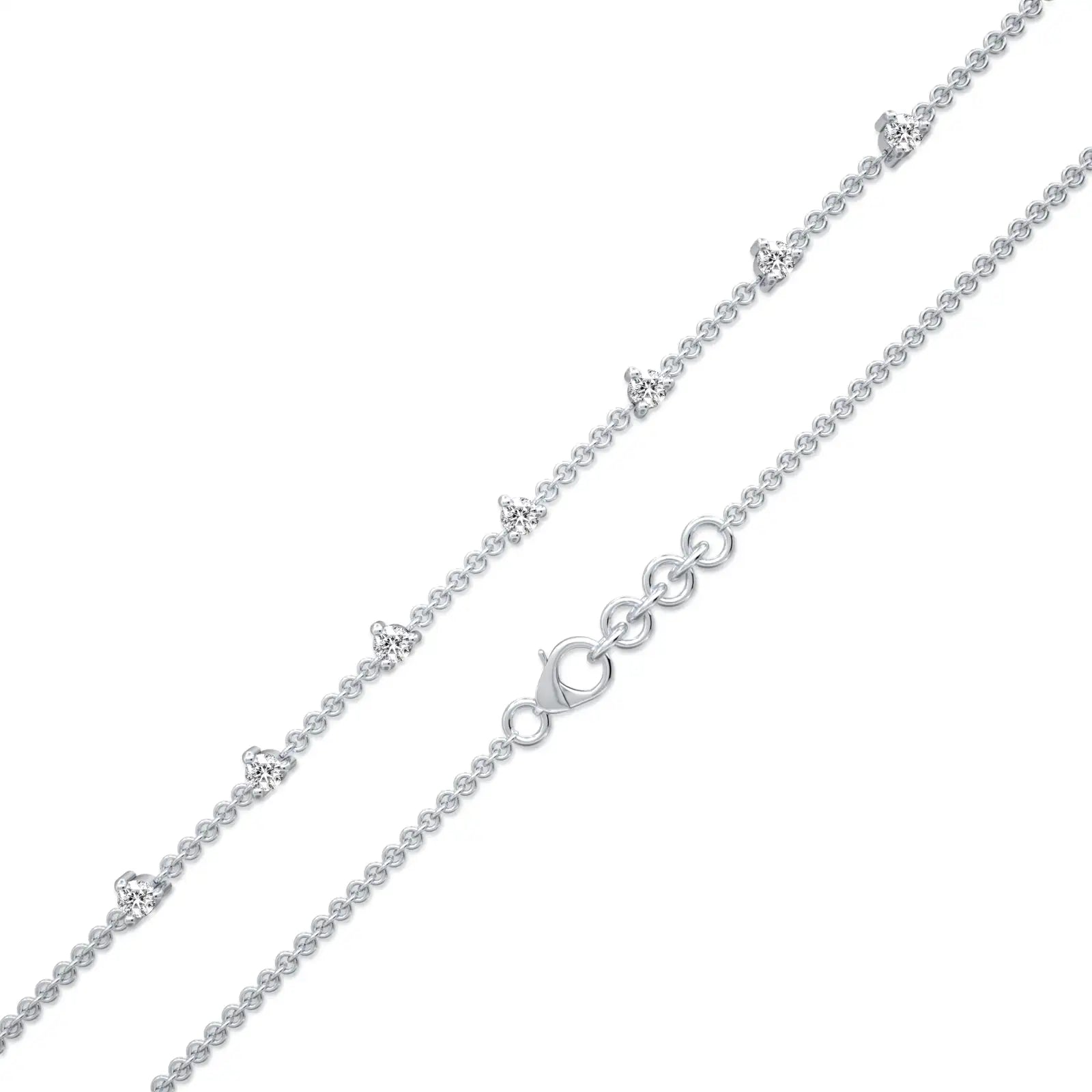 Fortune prong set diamond station bracelet for office wear