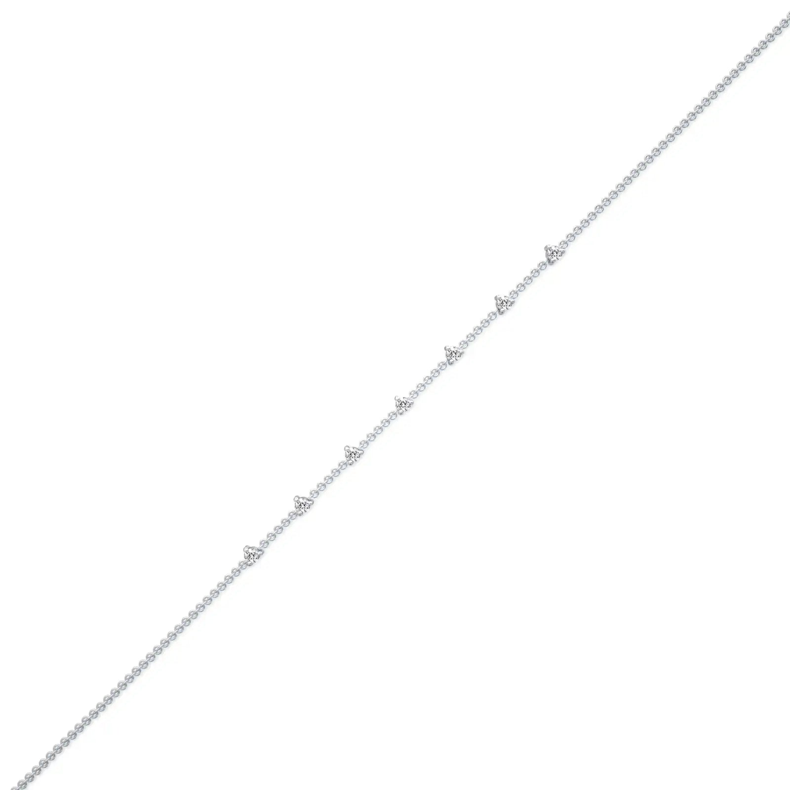 Fortune prong set diamond station bracelet for women