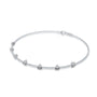 White gold prong set diamond station bracelet