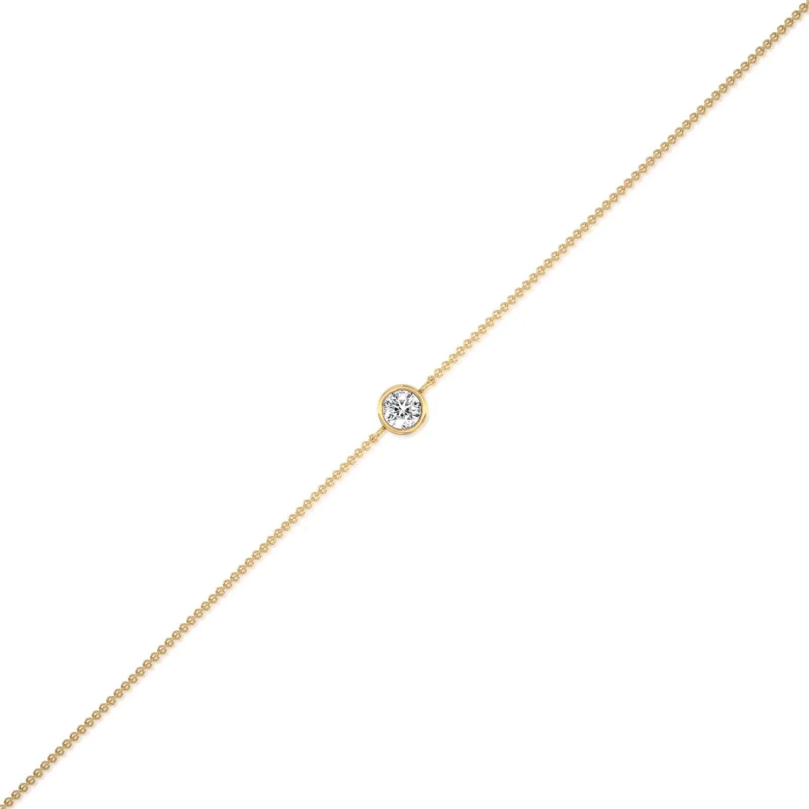 Trendy yellow gold yue guang bezel solitaire bracelet